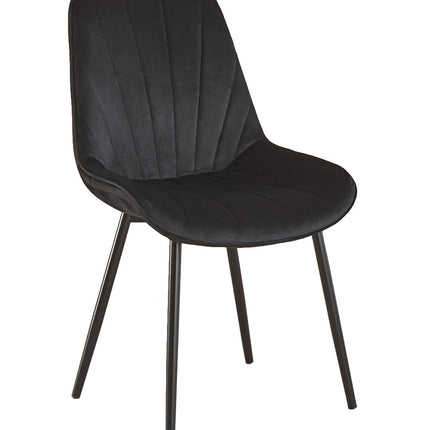 SET DEAL 4 stuks: Eetkamerstoel zwart velvet Tessa