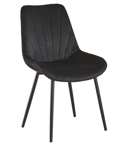 SET DEAL 4 stuks: Eetkamerstoel zwart velvet Tessa