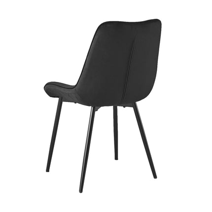 SET DEAL 4 stuks: Eetkamerstoel zwart velvet Tessa