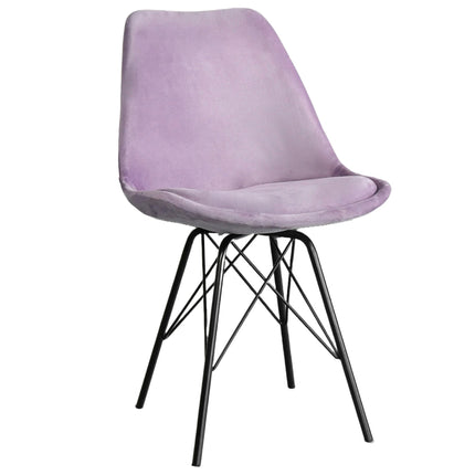 SET DEAL: 4 stuks Eetkamerstoel Viga paars velvet eetstoel