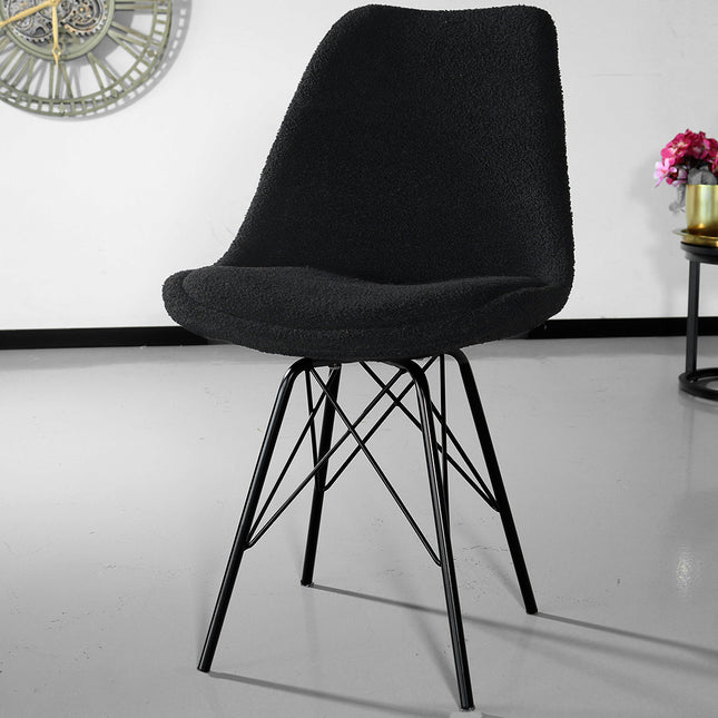 Eetkamerstoel zwart teddy Viga