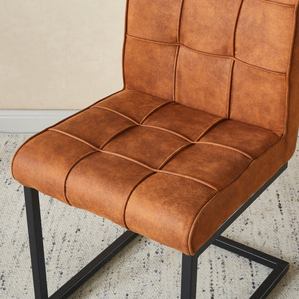 SET DEAL 6 stuks: Eetkamerstoel Vito cognac microvezel