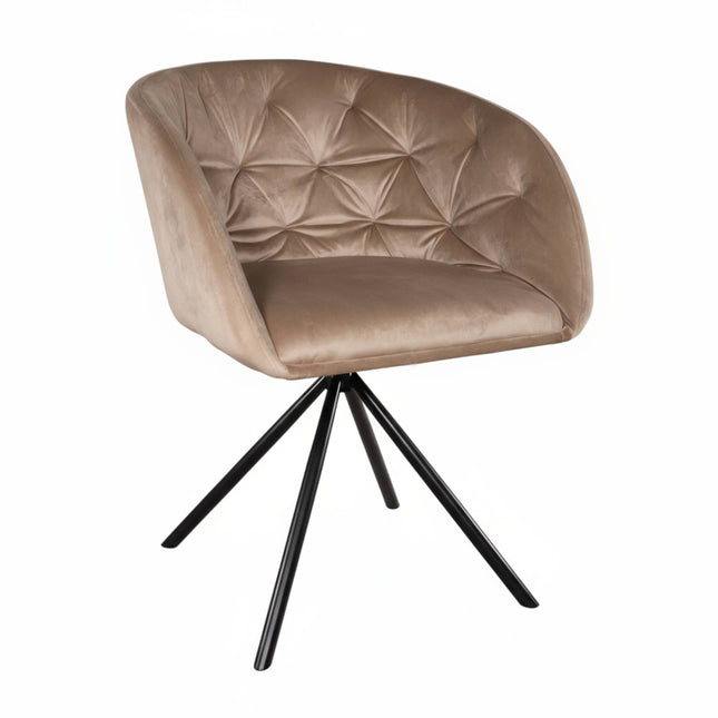 Eetkamerstoel draaibaar taupe velvet Willow