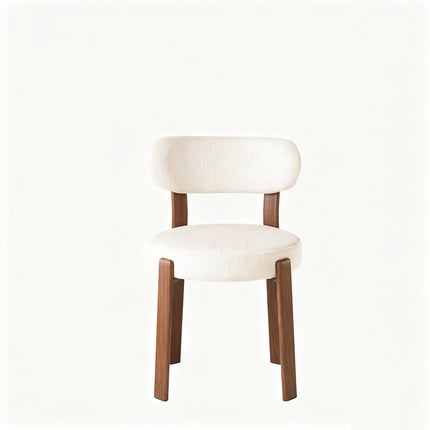 SET DEAL 4 stuks: Eetkamerstoel Japandi beige Yaren walnoot