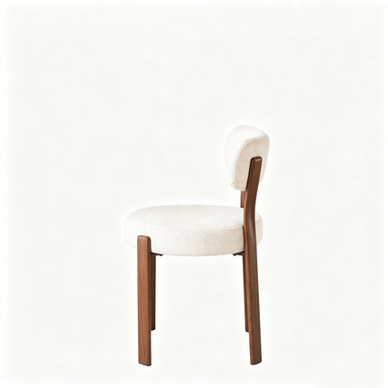 SET DEAL 4 stuks: Eetkamerstoel Japandi beige Yaren walnoot