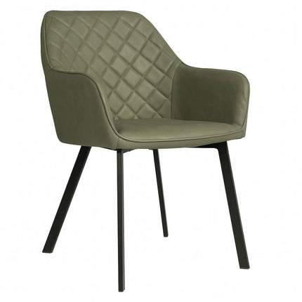 SET DEAL 6 stuks: Eetkamerstoel donkergroen kunstleder Yurgan