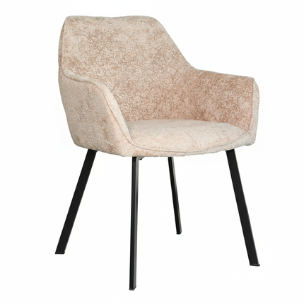 Eetkamerstoel taupe chenille Yurgan