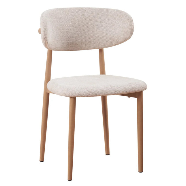 SET DEAL 4 stuks: Eetkamerstoel Japandi beige Reika lichtbruin