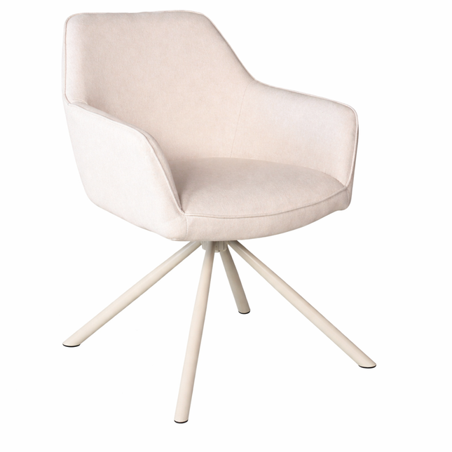 Eetkamerstoel draaibaar beige stof Lies