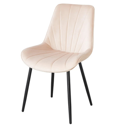 Eetkamerstoel beige velvet Tessa