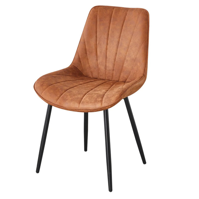 SEAT DEAL: 4 stuks Eetkamerstoel cognac microvezel Tessa