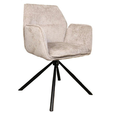 SET DEAL 4 stuks: Eetkamerstoel draaibaar Capri grijs chenille