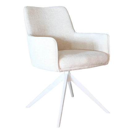 Eetkamerstoel draaibaar beige chenille Lumi