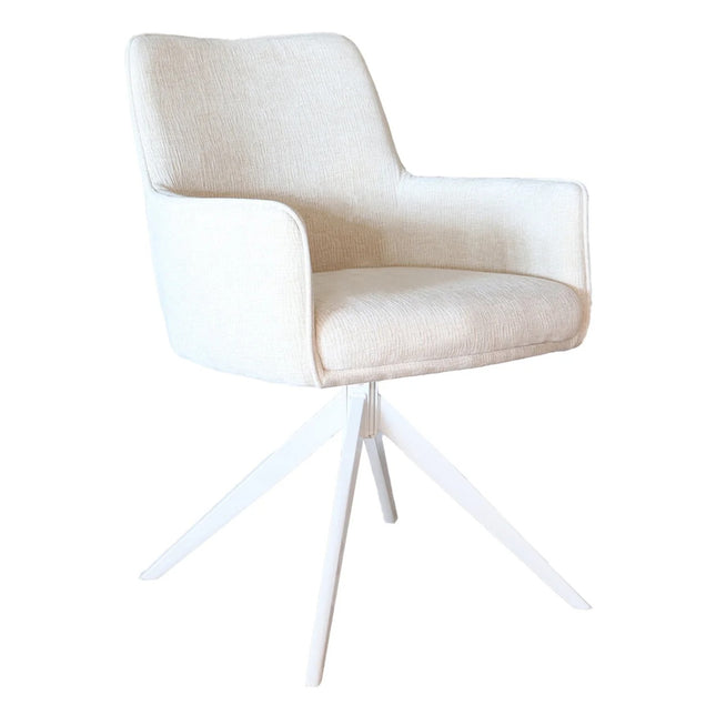 SET DEAL: 6 stuks Eetkamerstoel draaibaar beige chenille Lumi