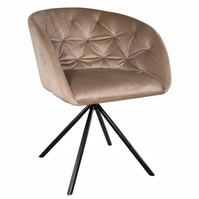 Eetkamerstoel draaibaar taupe velvet Willow