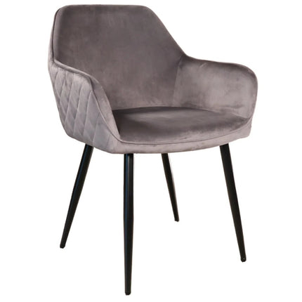 Eetkamerstoel grijs velvet Ares