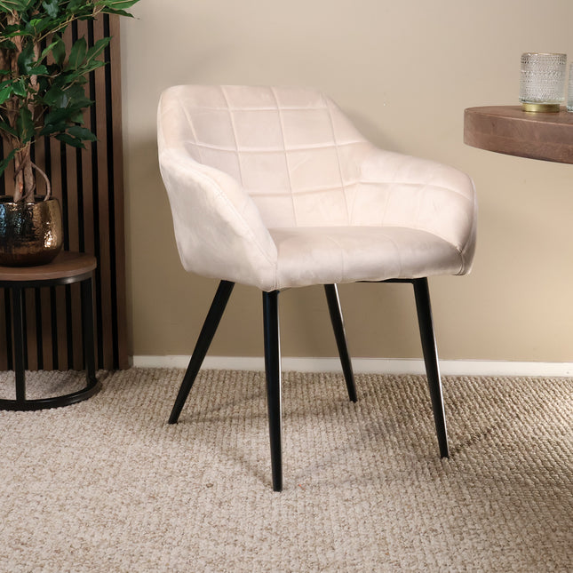 Eetkamerstoel zand velvet Barbara