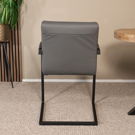 Eetkamerstoel antraciet eco-leer Noor