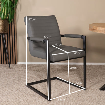 Eetkamerstoel antraciet eco-leer Noor