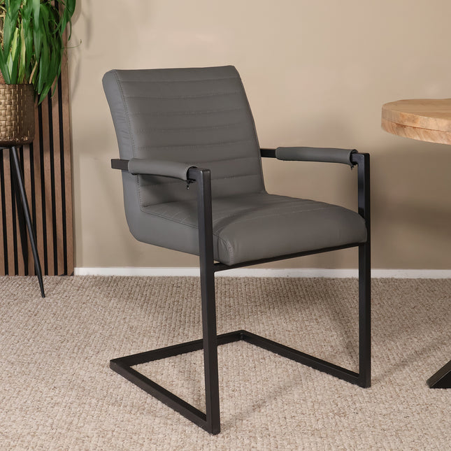 Eetkamerstoel antraciet eco-leer Noor