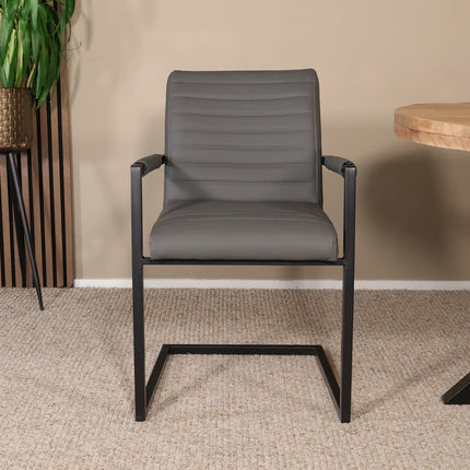 Eetkamerstoel antraciet eco-leer Noor