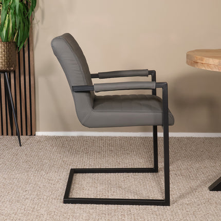 SET DEAL 6 stuks: Eetkamerstoel antraciet eco-leer Noor