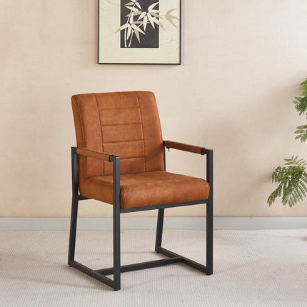 SET DEAL 4 stuks: Eetkamerstoel cognac microvezel Forest