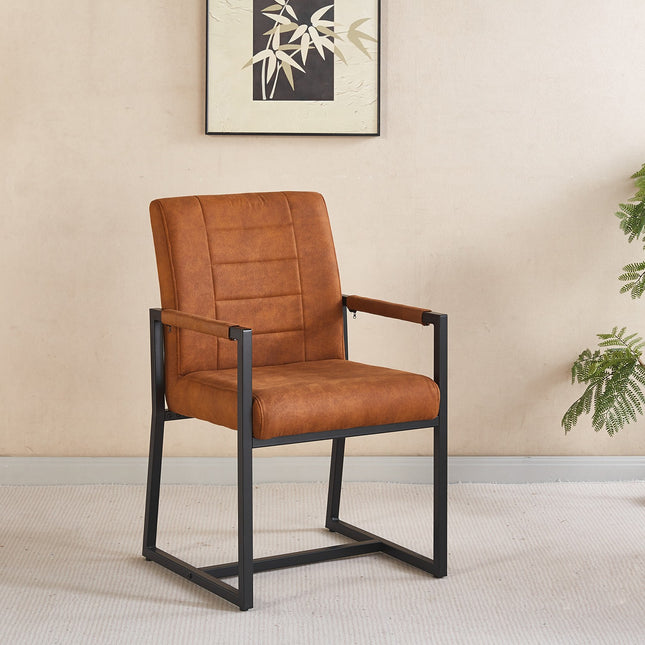 Eetkamerstoel cognac microvezel Forest