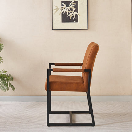 SET DEAL 4 stuks: Eetkamerstoel cognac microvezel Forest