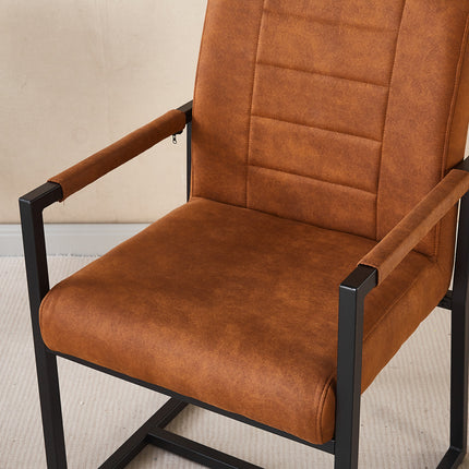 SET DEAL 4 stuks: Eetkamerstoel cognac microvezel Forest