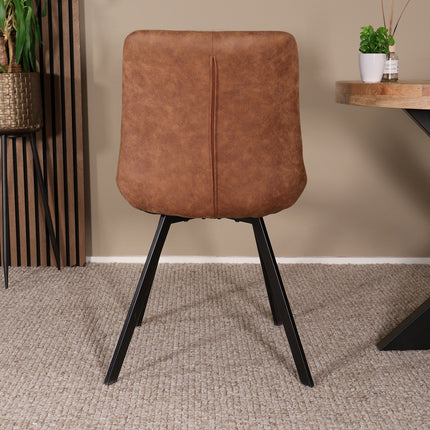 Eetkamerstoel cognac microvezel Susta