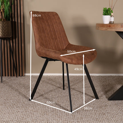 Eetkamerstoel cognac microvezel Susta