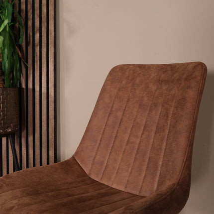 SET DEAL 4 stuks: Eetkamerstoel cognac microvezel Susta