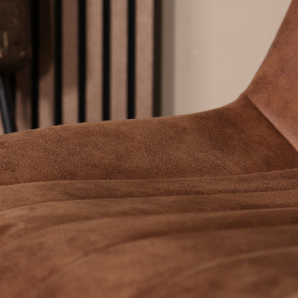 SET DEAL 6 stuks: Eetkamerstoel cognac microvezel Susta