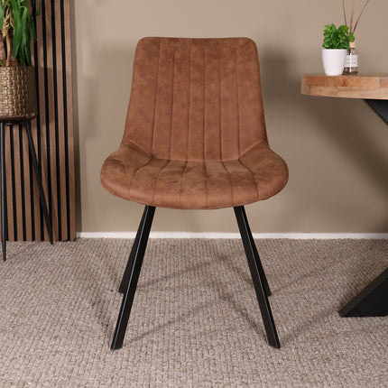 Eetkamerstoel cognac microvezel Susta