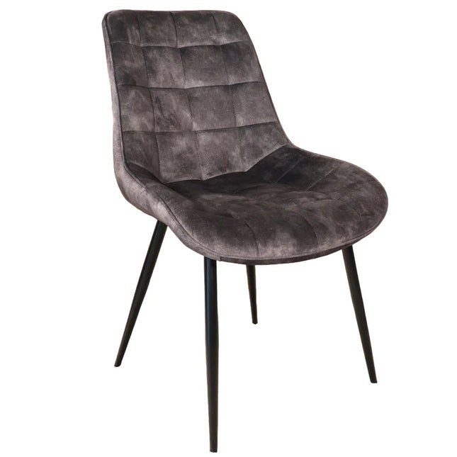 SET DEAL: 6 Eetkamerstoelen antraciet velvet de Vince