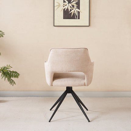 Eetkamerstoel draaibaar beige stof Mateo