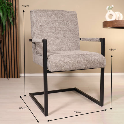 SET DEAL: 4 stuks Eetkamerstoel Milan grijs chenille