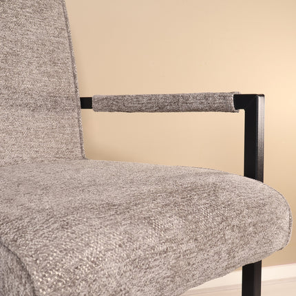 SET DEAL: 6 stuks Eetkamerstoel Milan grijs chenille