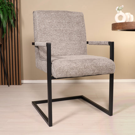 SET DEAL: 4 stuks Eetkamerstoel Milan grijs chenille