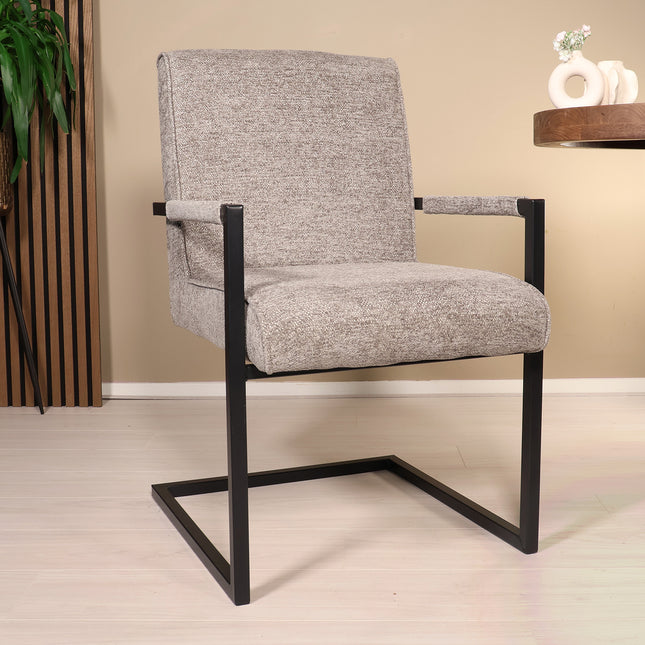 SET DEAL: 4 stuks Eetkamerstoel Milan grijs chenille