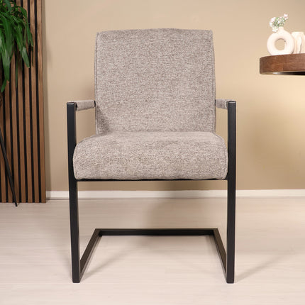 SET DEAL: 4 stuks Eetkamerstoel Milan grijs chenille