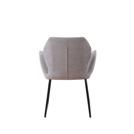 SET DEAL: 6 Eetkamerstoelen geweven stof lichtgrijs Miley