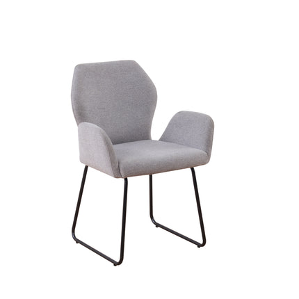 SET DEAL: 6 Eetkamerstoelen geweven stof lichtgrijs Miley