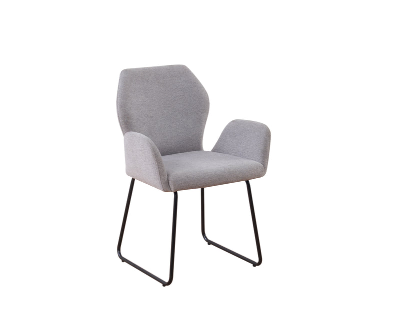 SET DEAL: 6 Eetkamerstoelen geweven stof lichtgrijs Miley