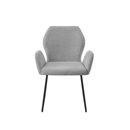 SET DEAL: 6 Eetkamerstoelen geweven stof lichtgrijs Miley