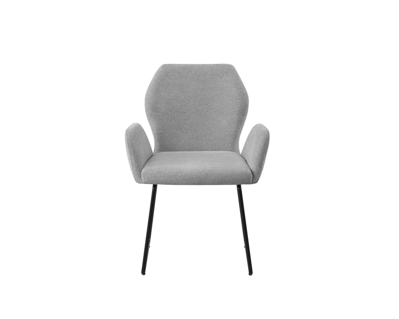 SET DEAL: 6 Eetkamerstoelen geweven stof lichtgrijs Miley