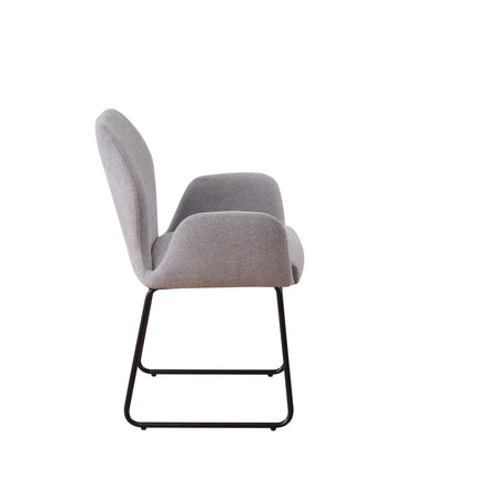 SET DEAL: 4 Eetkamerstoelen geweven stof lichtgrijs Miley