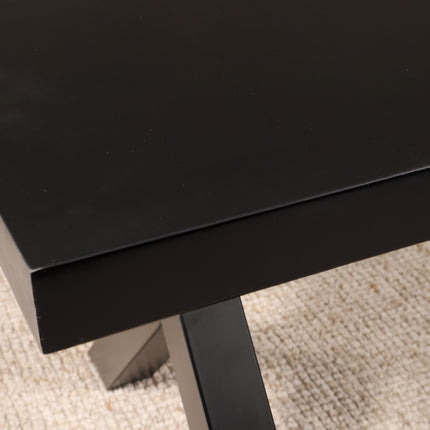 Eettafel Zeno rechthoekig 180cm zwart mangohout