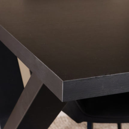 Eettafel Reef rechthoekig 200cm zwart melamine